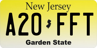 NJ license plate A20FFT