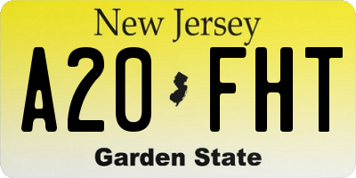 NJ license plate A20FHT