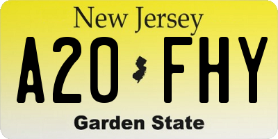 NJ license plate A20FHY