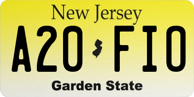 NJ license plate A20FIO