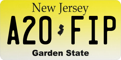 NJ license plate A20FIP