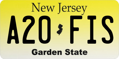 NJ license plate A20FIS