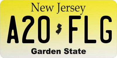 NJ license plate A20FLG