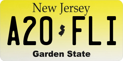 NJ license plate A20FLI
