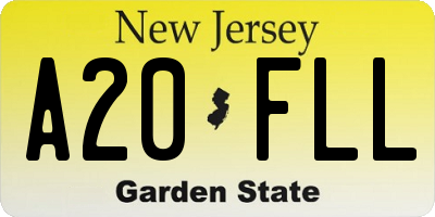 NJ license plate A20FLL