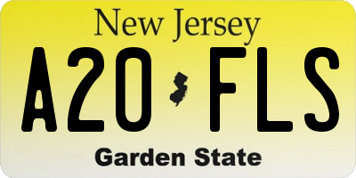 NJ license plate A20FLS