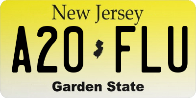 NJ license plate A20FLU