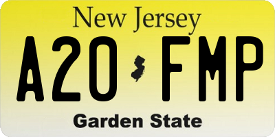 NJ license plate A20FMP