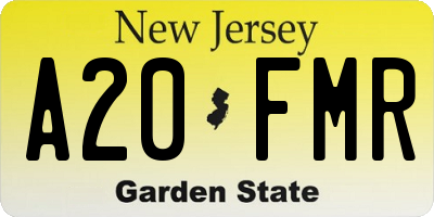 NJ license plate A20FMR
