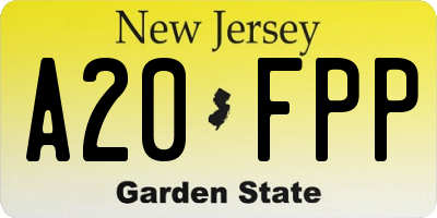 NJ license plate A20FPP