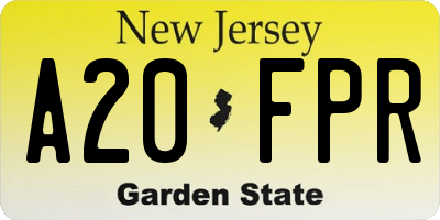 NJ license plate A20FPR