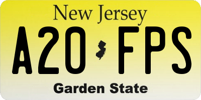 NJ license plate A20FPS