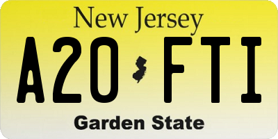 NJ license plate A20FTI