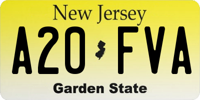 NJ license plate A20FVA