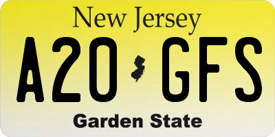 NJ license plate A20GFS