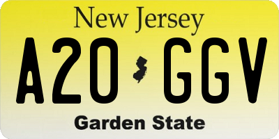 NJ license plate A20GGV