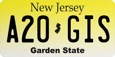NJ license plate A20GIS