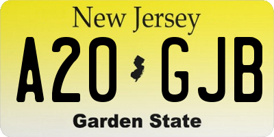 NJ license plate A20GJB