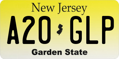 NJ license plate A20GLP