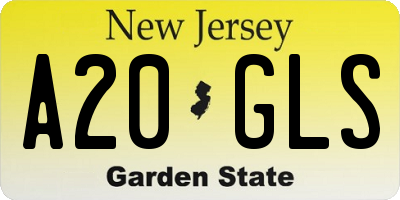 NJ license plate A20GLS