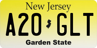 NJ license plate A20GLT