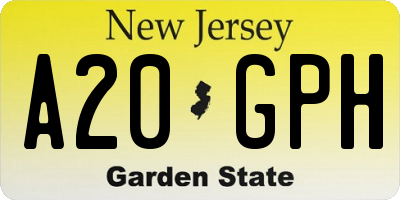 NJ license plate A20GPH