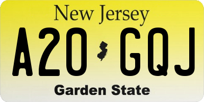 NJ license plate A20GQJ