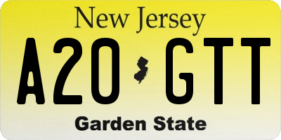NJ license plate A20GTT