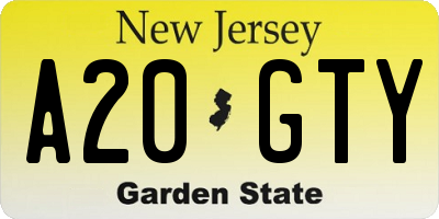 NJ license plate A20GTY