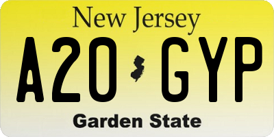NJ license plate A20GYP