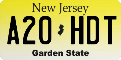 NJ license plate A20HDT