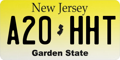 NJ license plate A20HHT