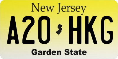 NJ license plate A20HKG