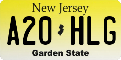 NJ license plate A20HLG