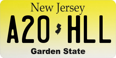 NJ license plate A20HLL