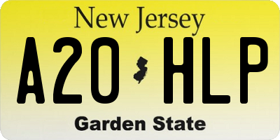 NJ license plate A20HLP