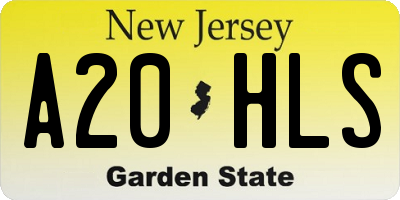 NJ license plate A20HLS