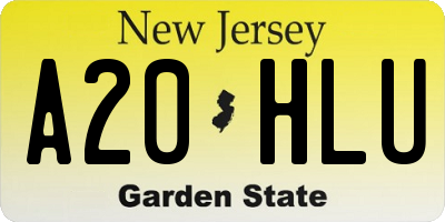 NJ license plate A20HLU