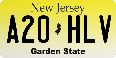 NJ license plate A20HLV