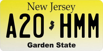 NJ license plate A20HMM