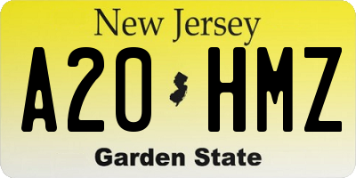 NJ license plate A20HMZ