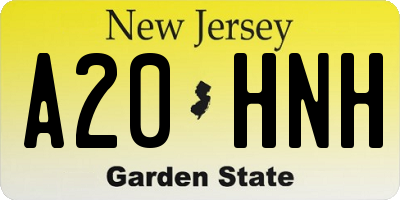 NJ license plate A20HNH