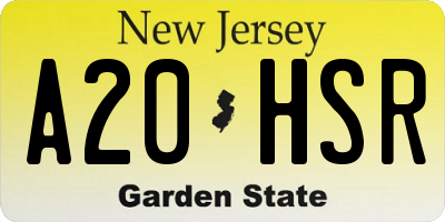 NJ license plate A20HSR