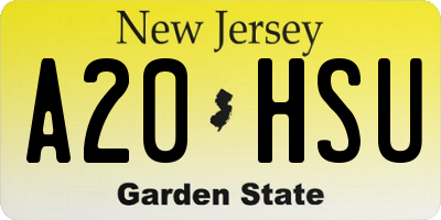 NJ license plate A20HSU