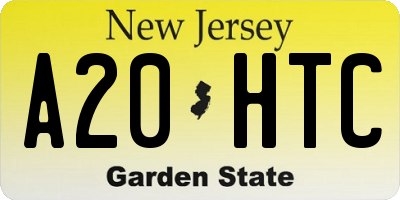 NJ license plate A20HTC