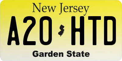 NJ license plate A20HTD