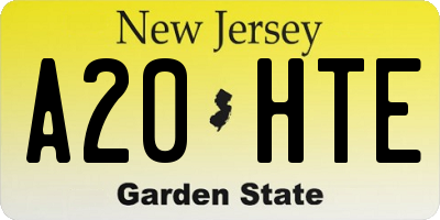 NJ license plate A20HTE