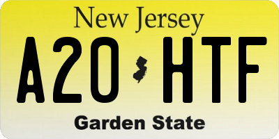 NJ license plate A20HTF