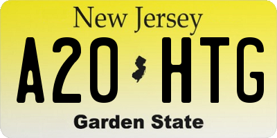 NJ license plate A20HTG