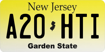 NJ license plate A20HTI
